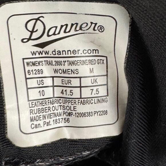 Danner Shoes Women's Size 10 Trail 2650 Hiking Tangerine Red Vibram Soles - Picture 14 of 14